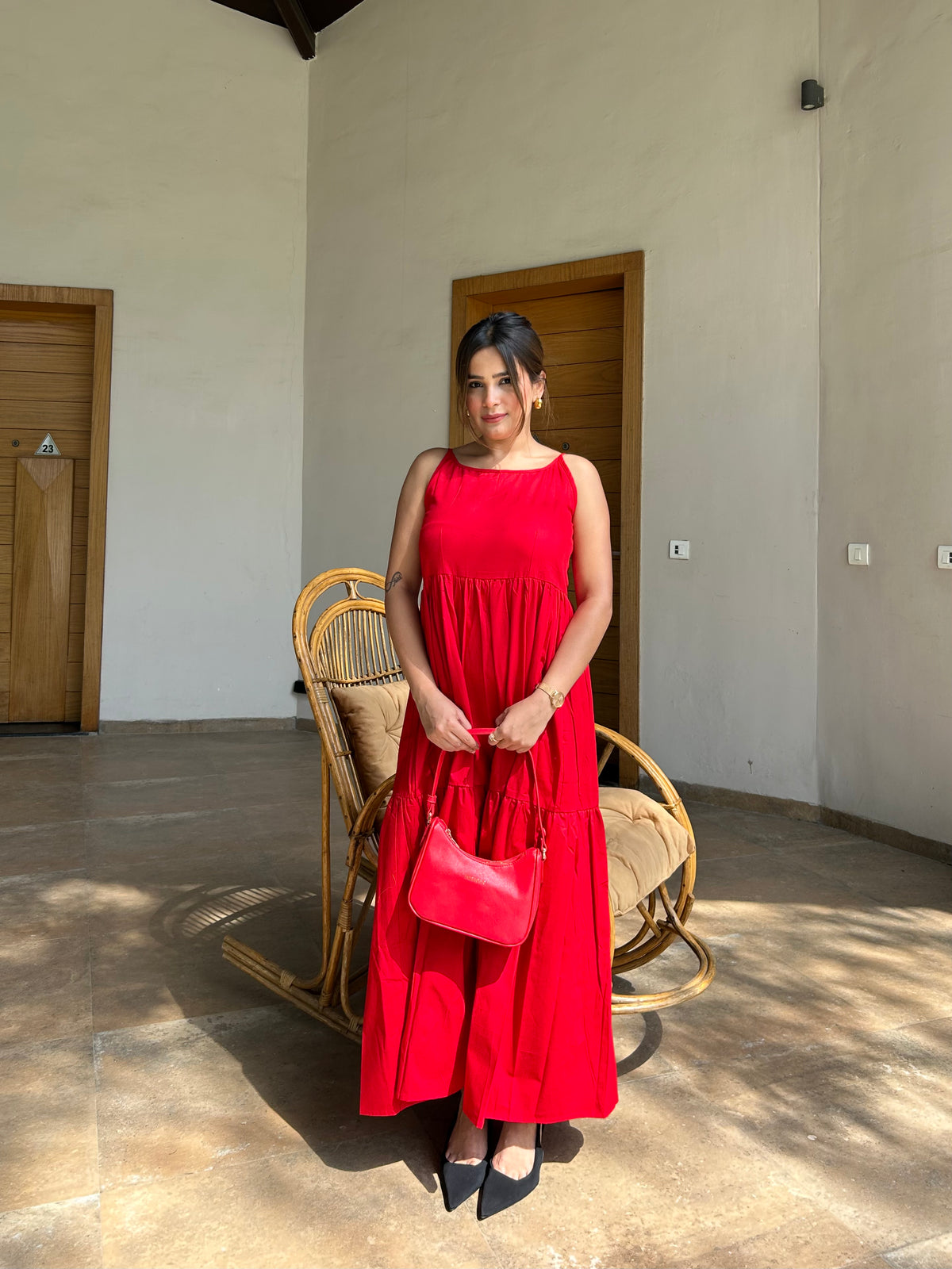 Red long Maxi Dress
