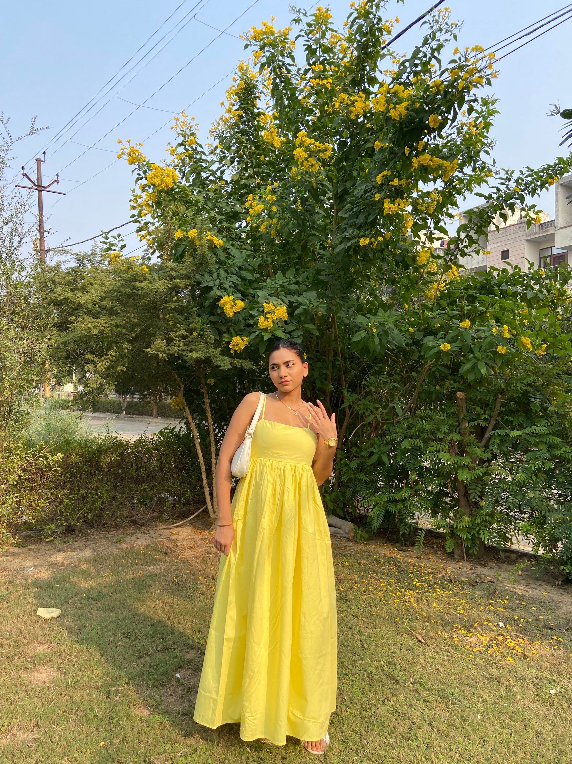 sunbeam yellow bridesmaid dresses Yellow Bridesmaid Wedding Guest Dress with Short Sleeves – loveangeldress main image 1