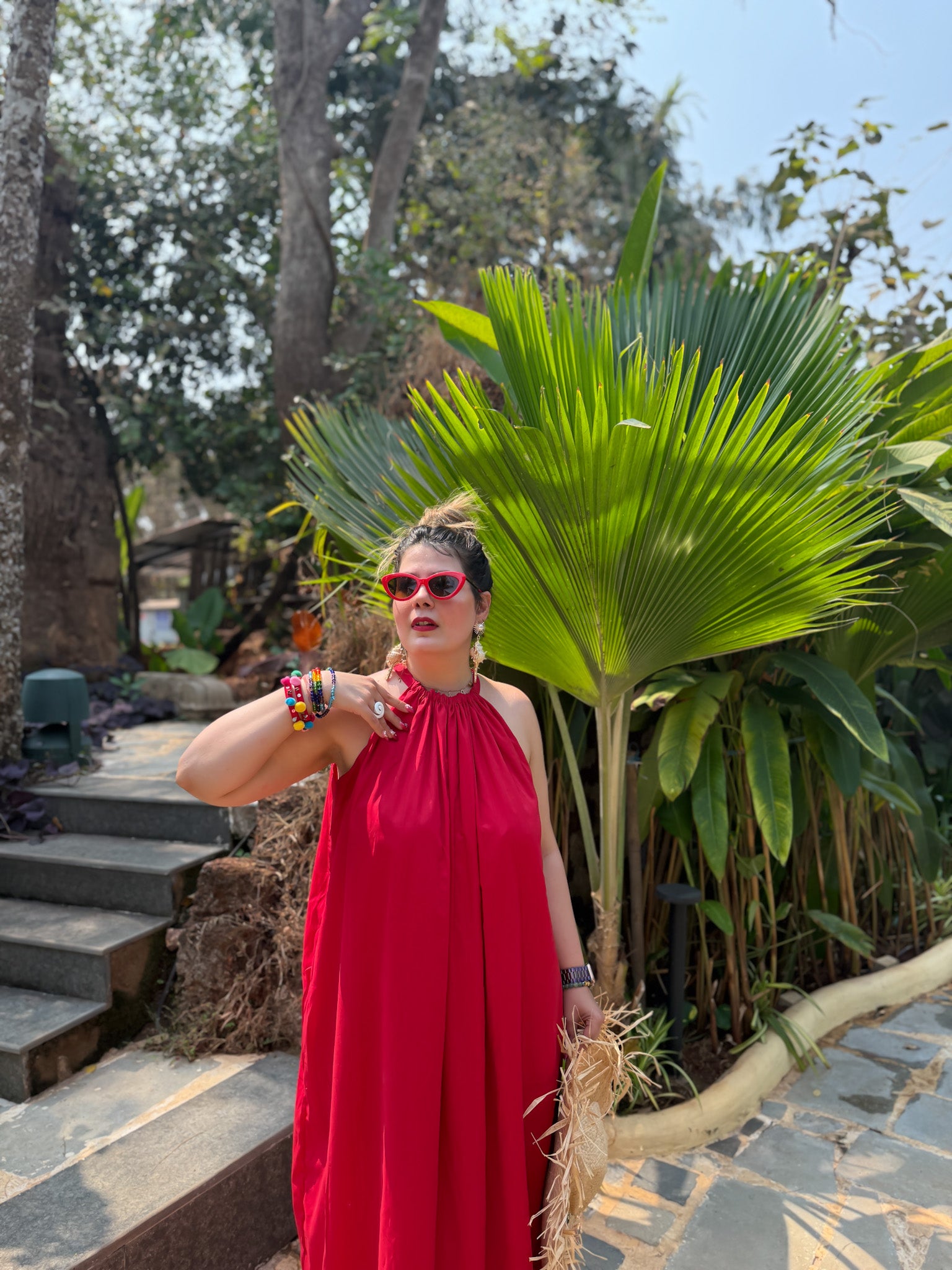 Mulmul Blooming Red  Maxi Dress