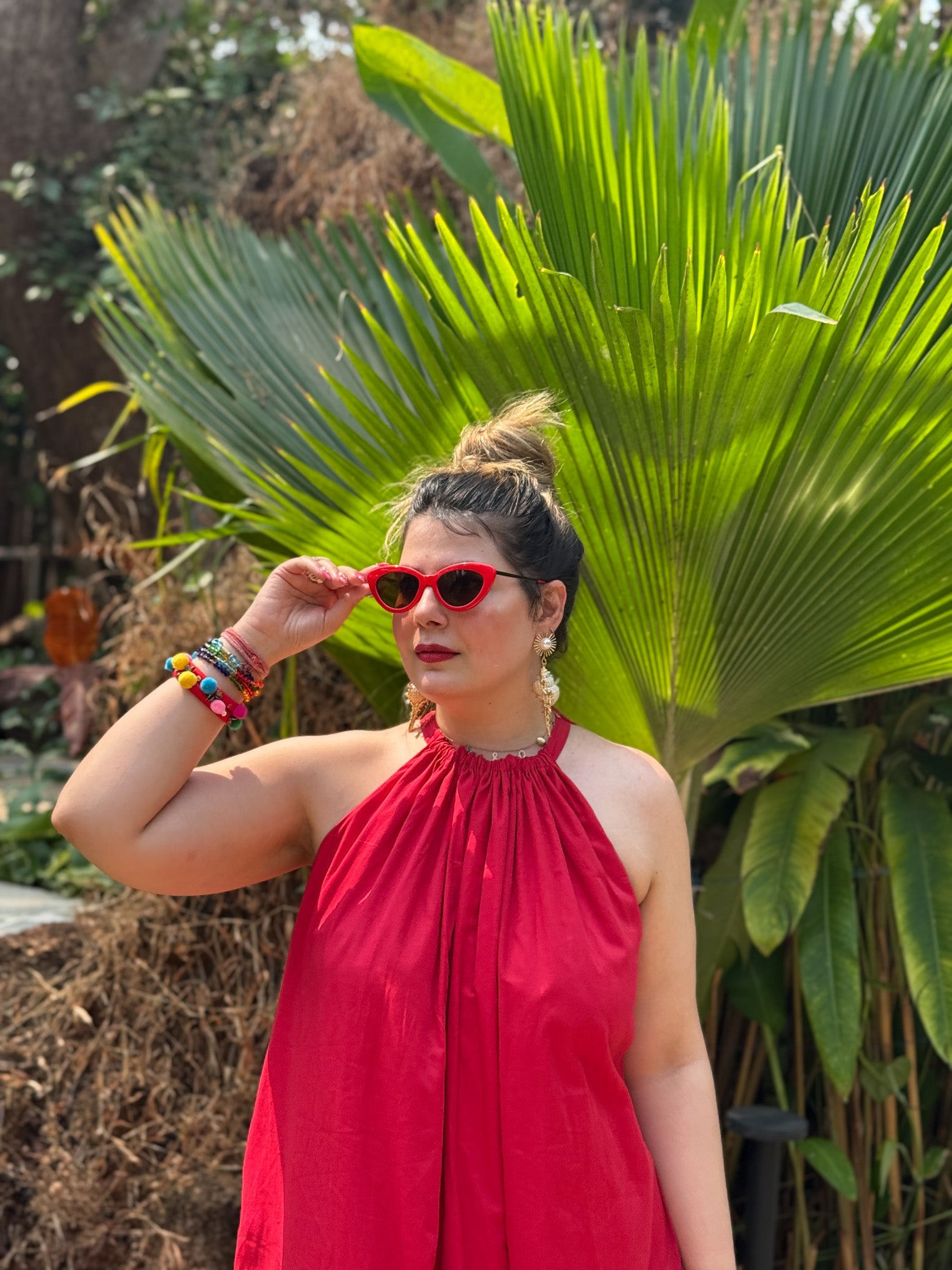 Mulmul Blooming Red  Maxi Dress