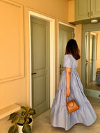 Stripe Wrap Maxi Dress