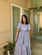 Stripe Wrap Maxi Dress