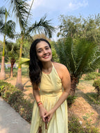 Yellow Halter Neck Maxi Dress