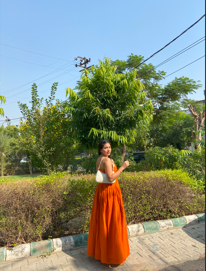 Orange Splash Dress- Labelbyanuja