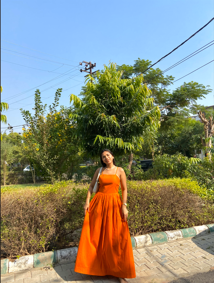 Orange Splash Dress- Labelbyanuja