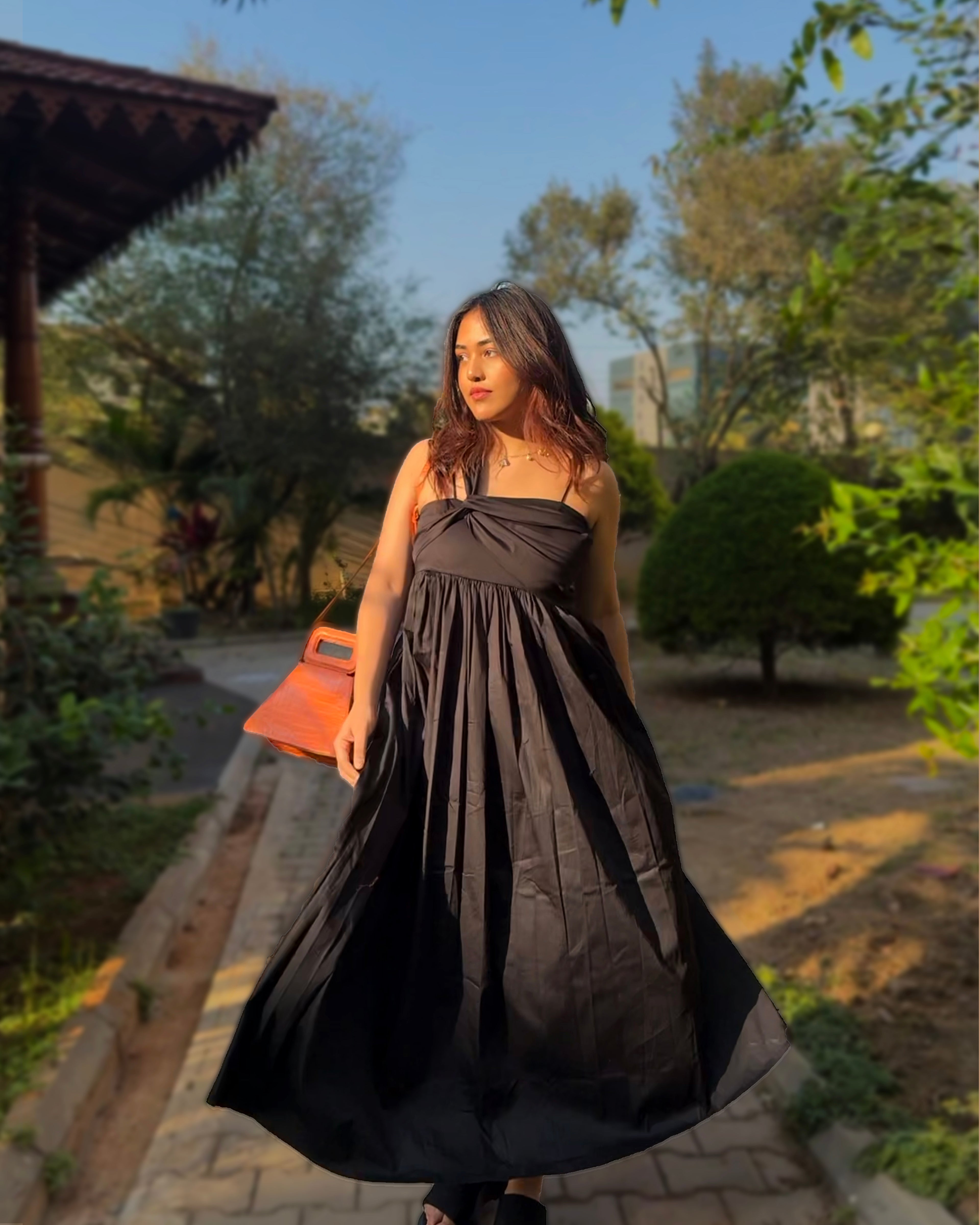 Black Wrap Maxi Dress