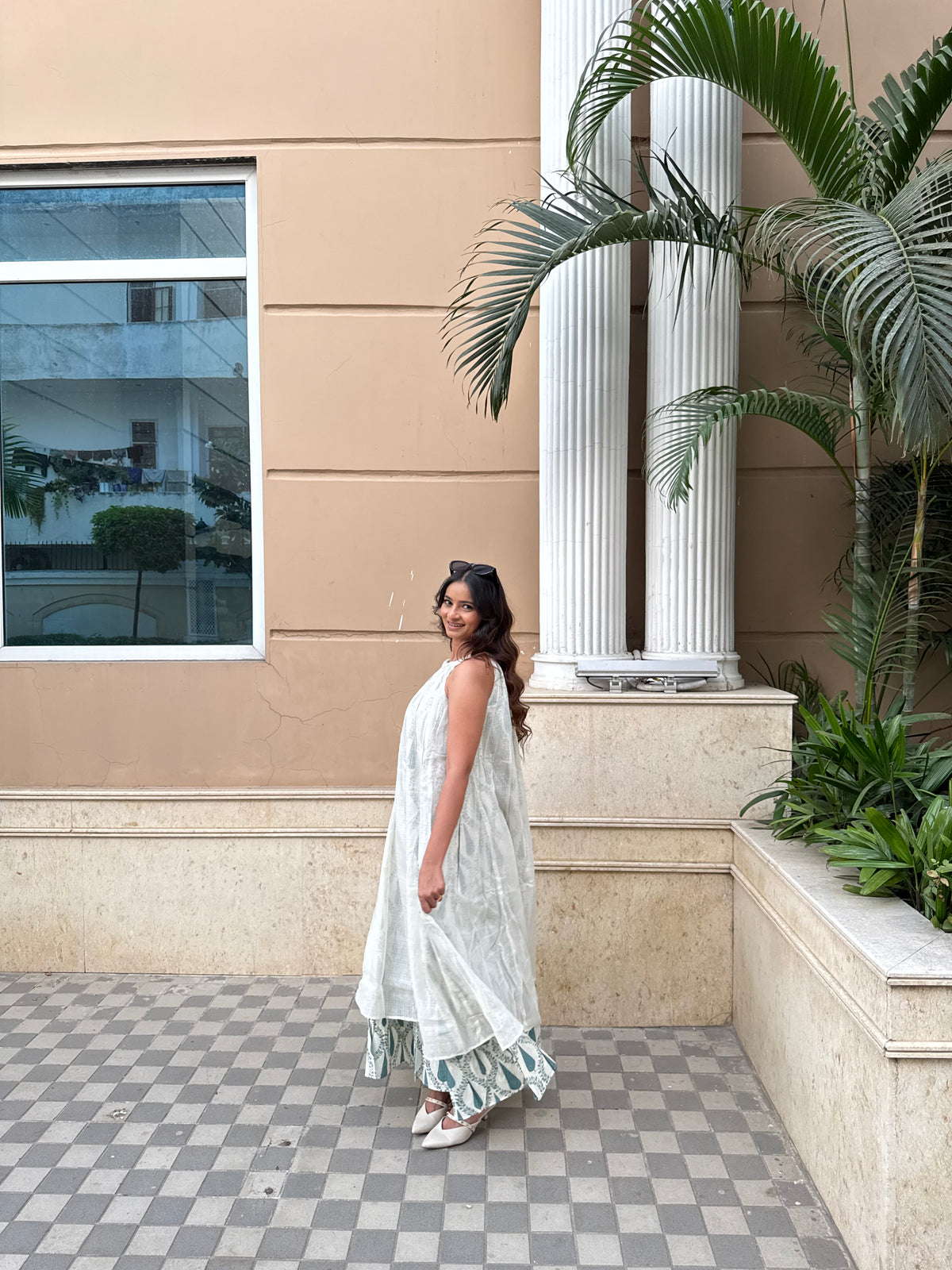 Mulmul Kota Block Print Blooming Maxi Dress