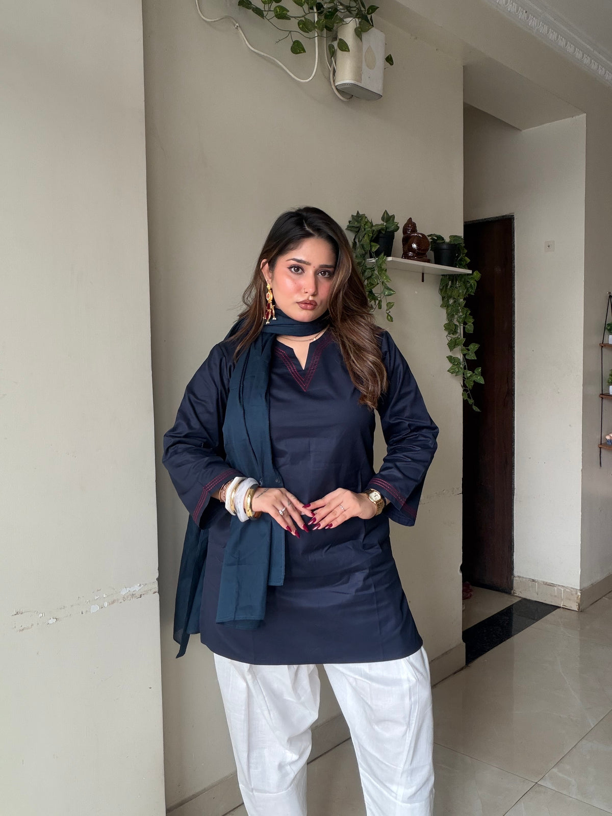 Navy Farshi Kurta Set