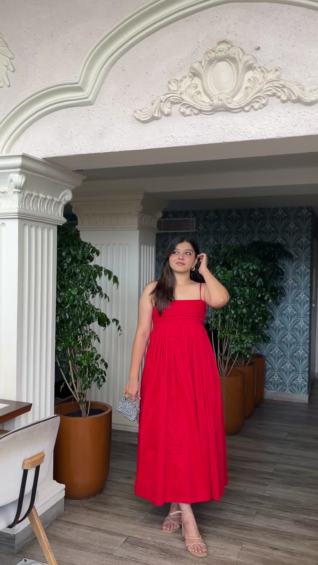 Avanya Red Maxi Dress