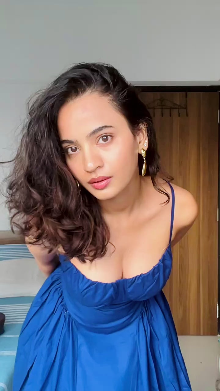 Ameera Blue Gathered Dress