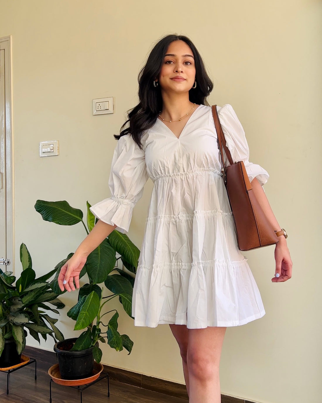 Amyra White Frill Dress- Labelbyanuja