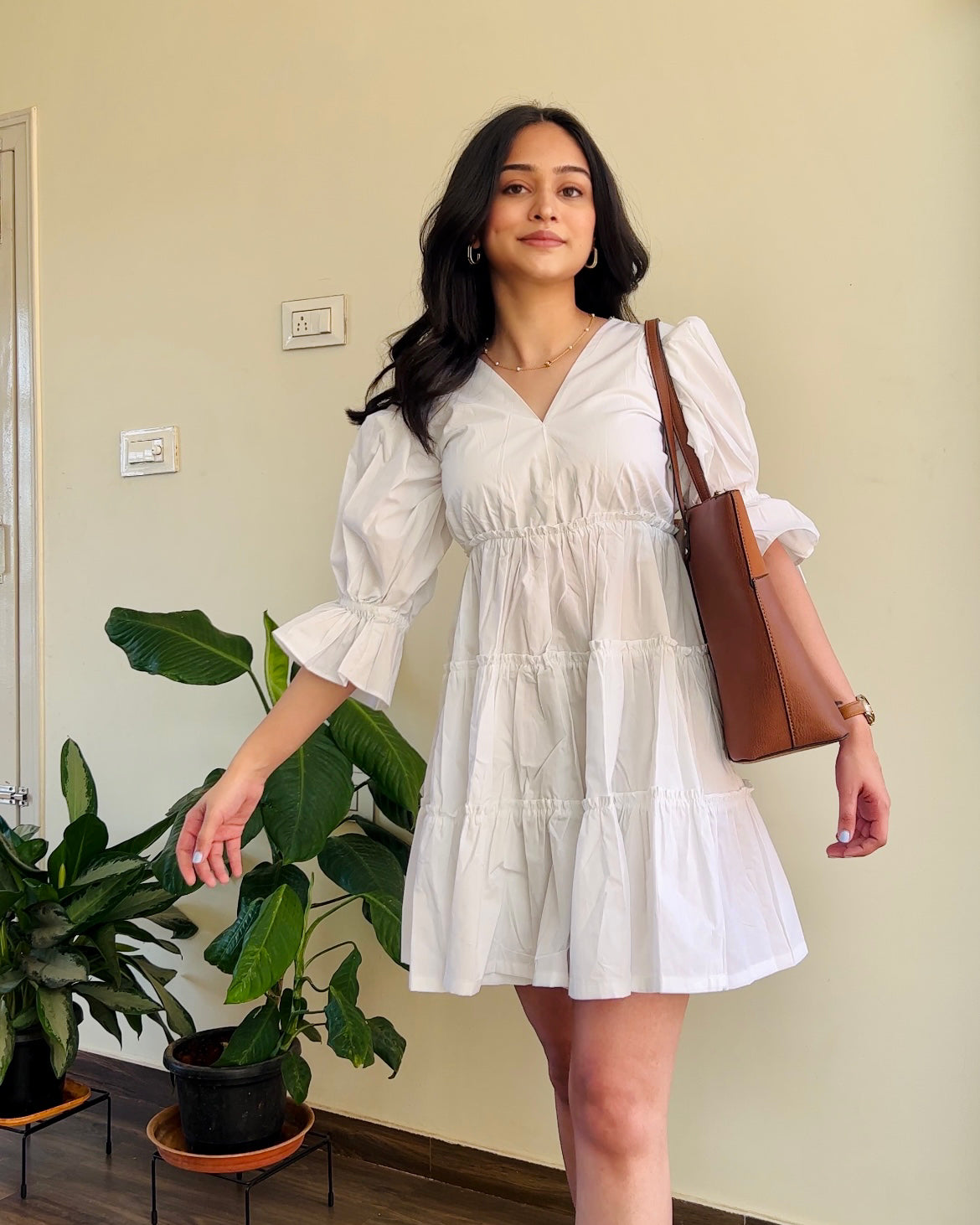 Amyra White Frill Dress- Labelbyanuja