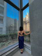 Blue Slip Satin dress - Labelbyanuja