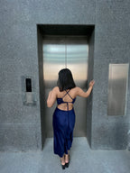 Blue Slip Satin dress - Labelbyanuja