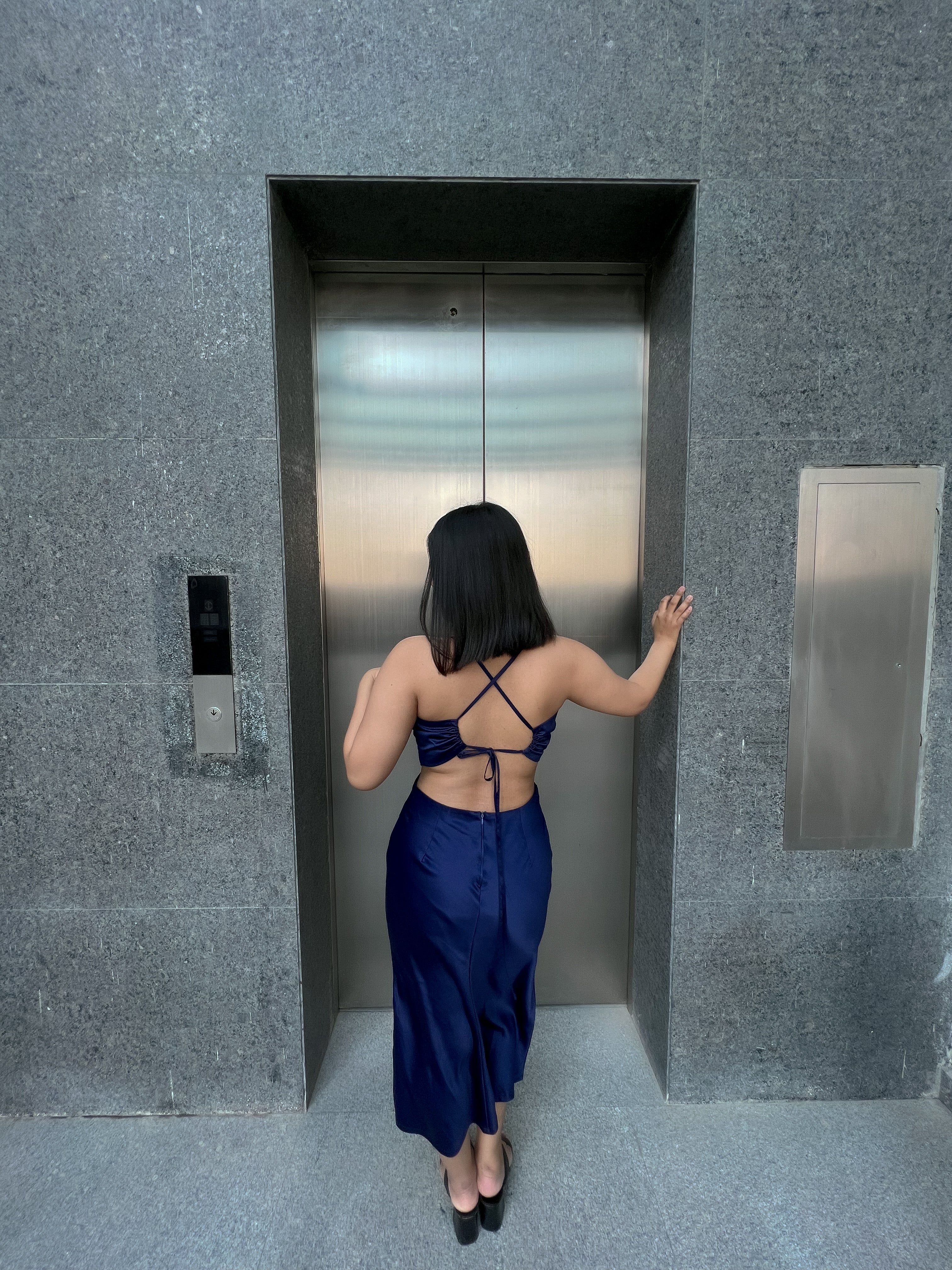 Blue Slip Satin dress - Labelbyanuja