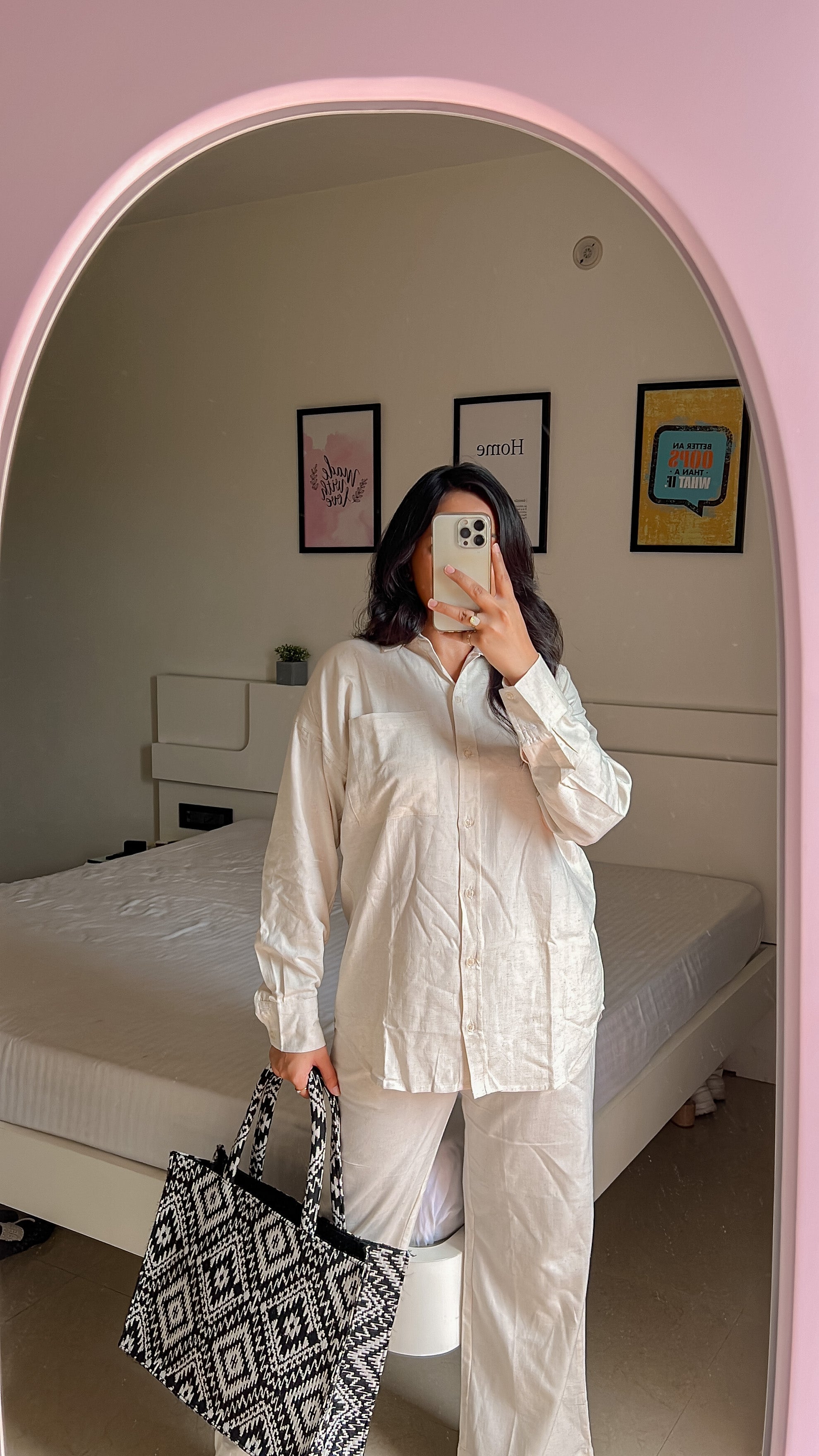 Cream Linen Full Coord Set - Labelbyanuja