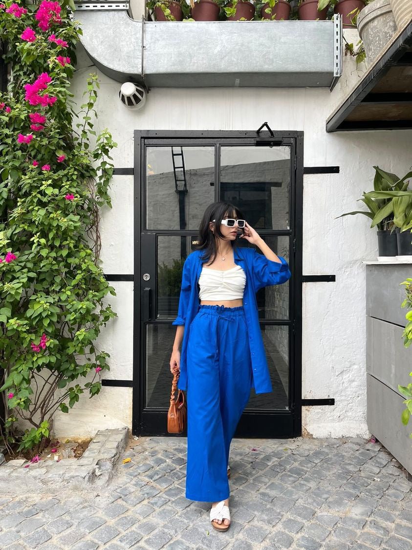 Hot Blue Cord set in Pants - Labelbyanuja