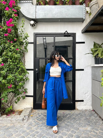 Hot Blue Cord set in Pants - Labelbyanuja