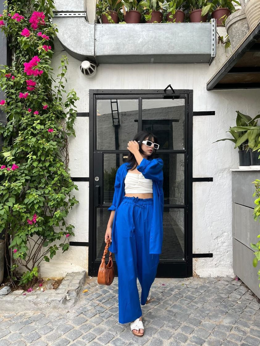 Hot Blue Cord set in Pants - Labelbyanuja