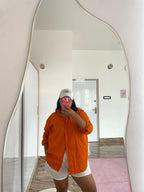 Hot orange shirt with white shorts - Labelbyanuja