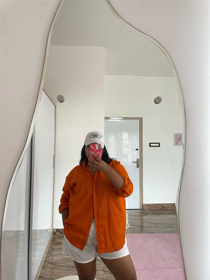 Hot orange shirt with white shorts - Labelbyanuja