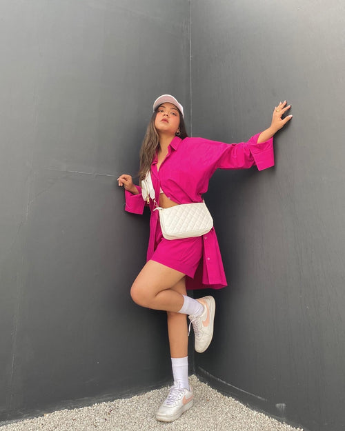 Hot Pink Cord set - Labelbyanuja