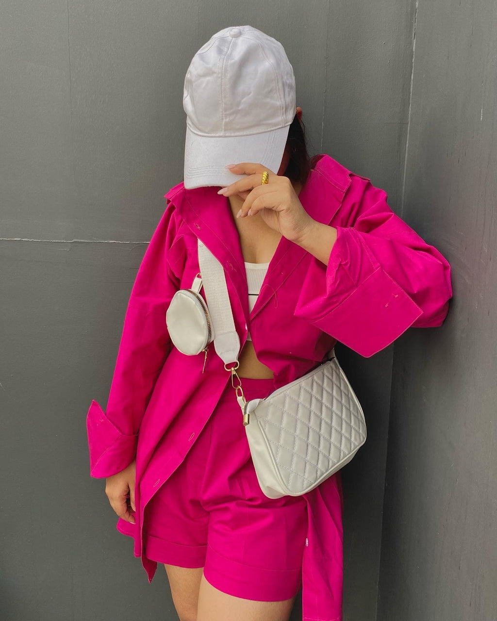 Hot Pink Cord set - Labelbyanuja