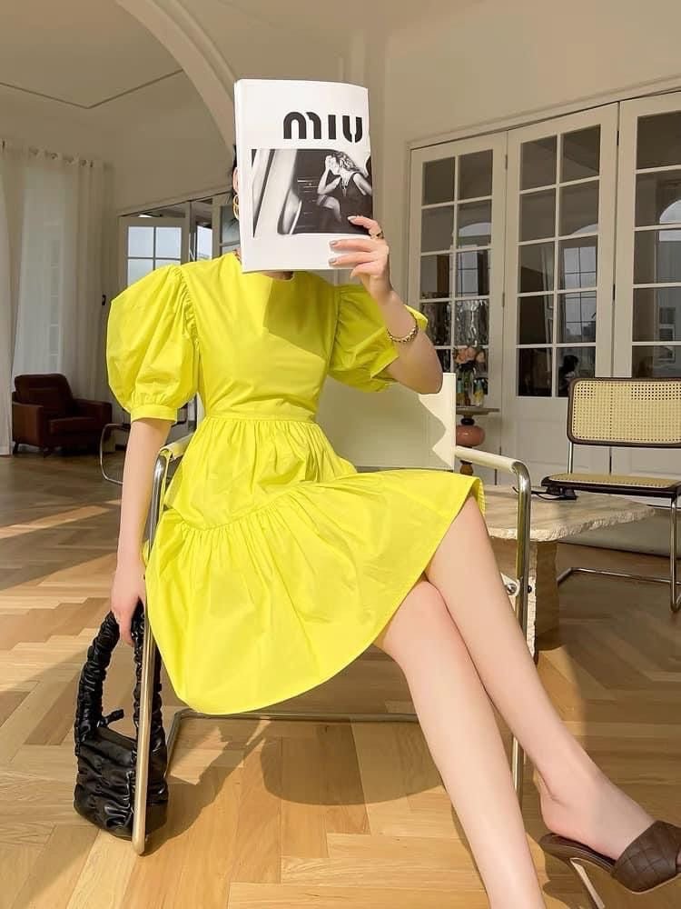 Hot Yellow dress - Labelbyanuja