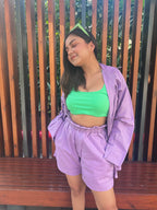 Lavender Poplin Shorts