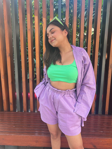 Lavender Poplin Shorts