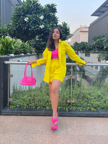 Yellow Poplin Co-ord set- Labelbyanuja