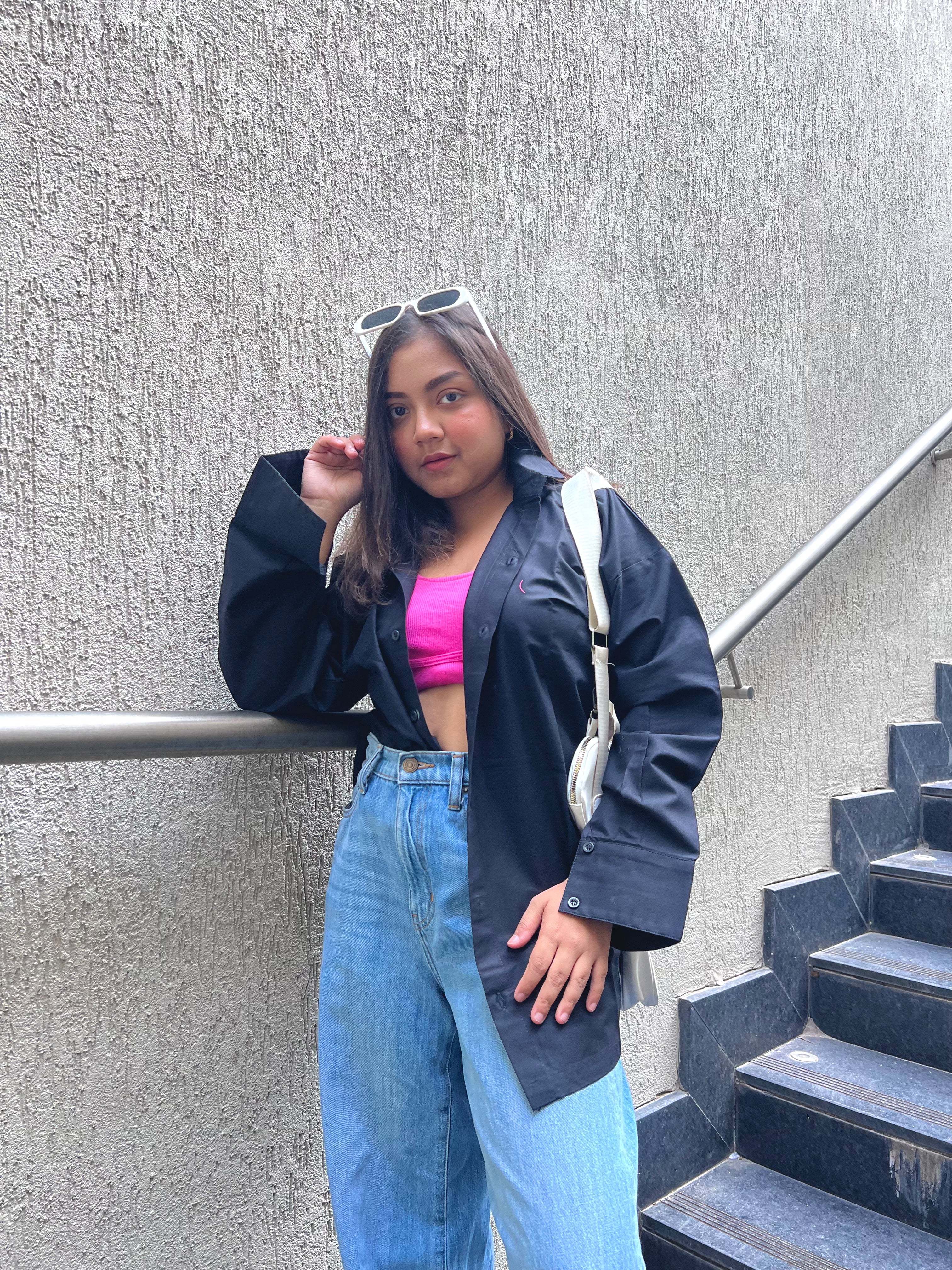 Black Oversized Cotton Shirt