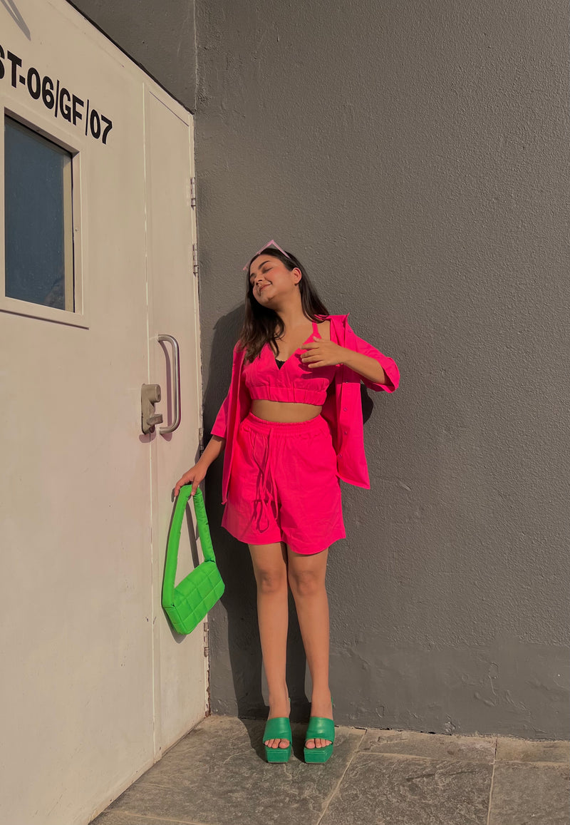 Three piece hot pink co-ord set- Labelbyanuja