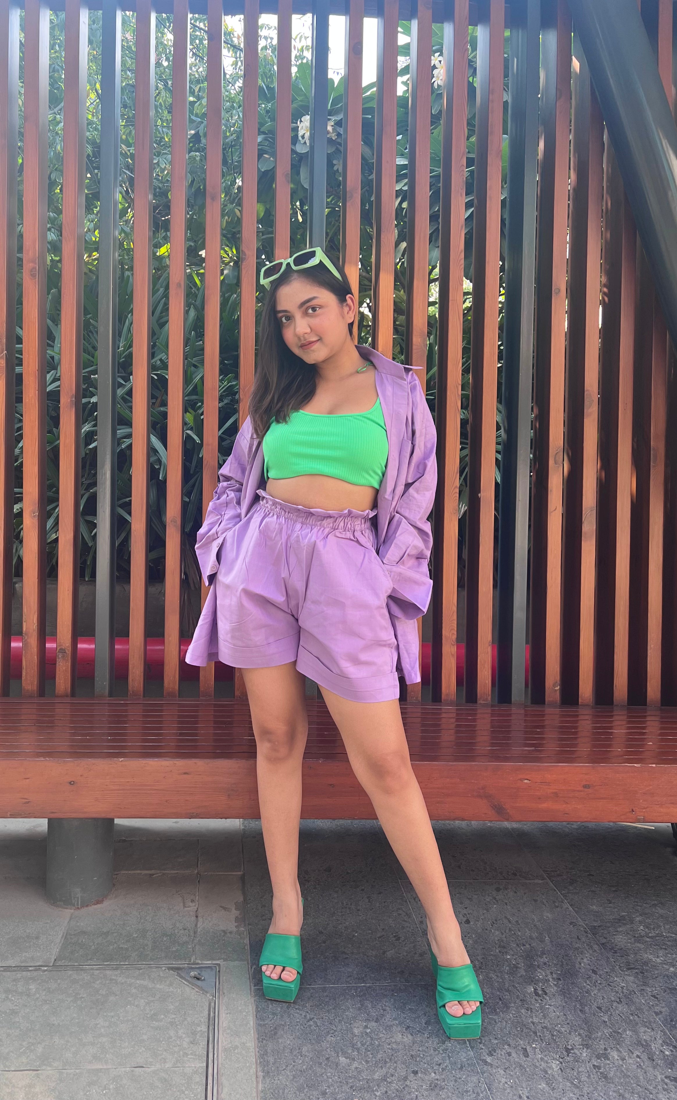 Lavender Poplin Shorts