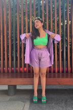 Lavender Poplin Shorts