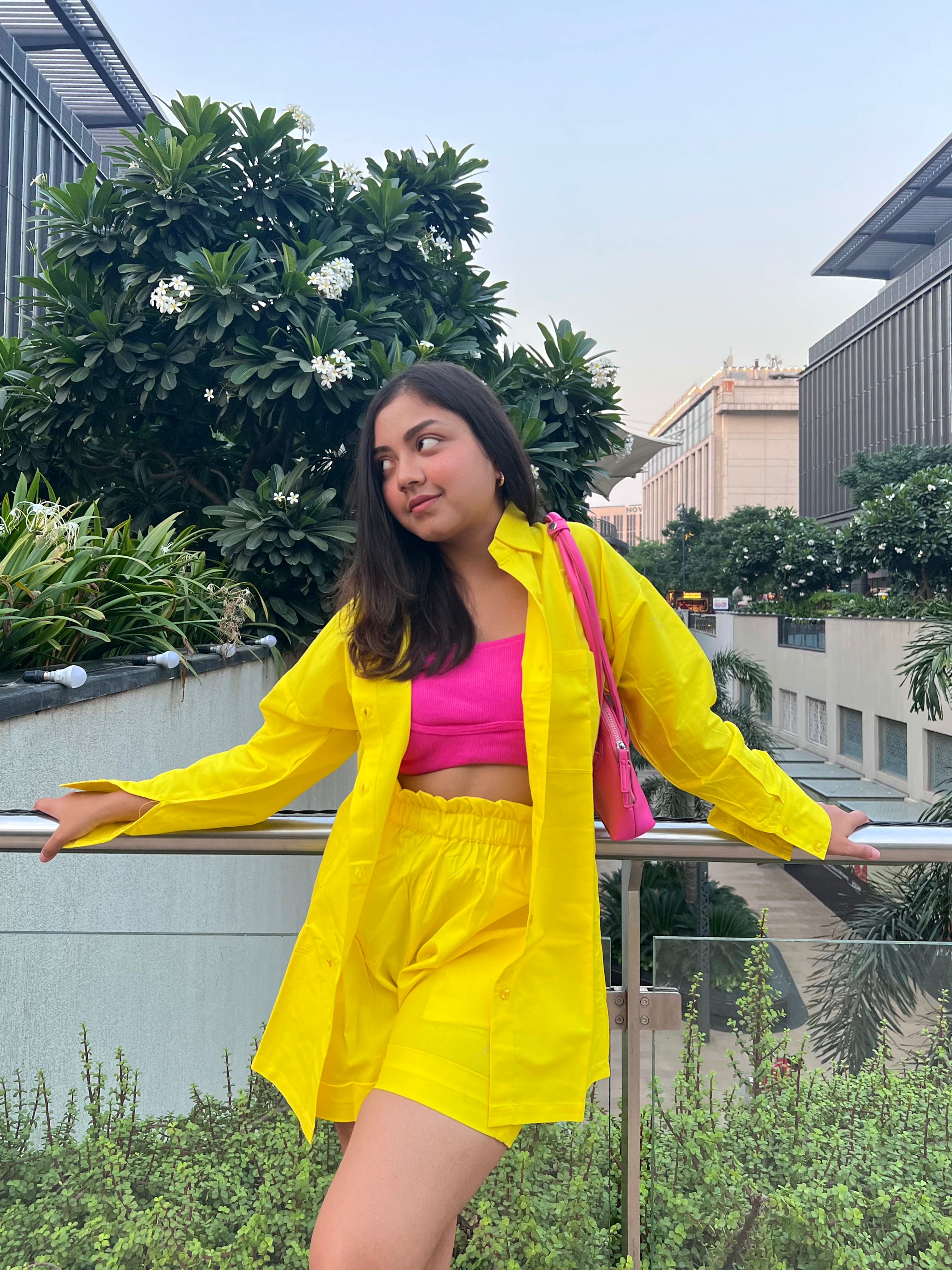 Yellow Poplin Co-ord set- Labelbyanuja