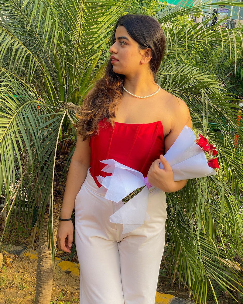 Red Corset Top- Labelbyanuja